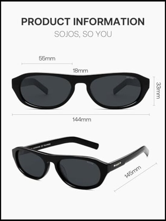 Classic Acetate Oval Polarized Sunglasses UV400 Protection Unisex Retro